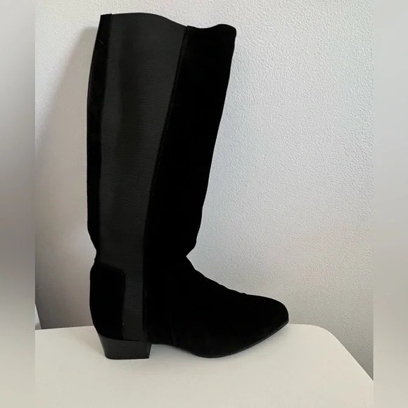 Aquatalia Boots Knee High Suede Leather Black Size 8.5 - Picture 2 of 12